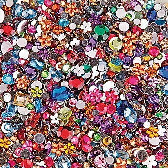 S&S Worldwide Faceted Acrylic Gemstones 1/2Lb Mix (STK-207)