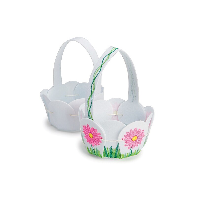 S&S Worldwide Color Me Felt Petal Basket, 12/Pack (CF-14096) image 1