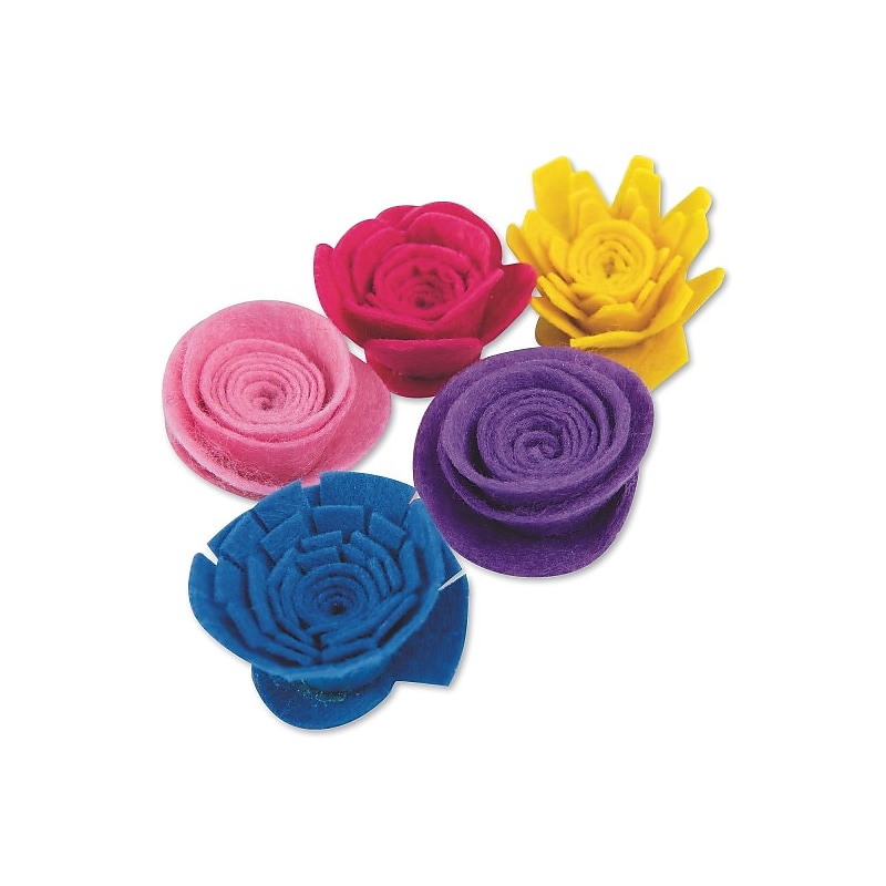 S&S Worldwide Felt Flower Roll Ups, Pack of 6 (FA3450) image 1
