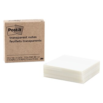 Post-it Transparent Notes, 2.8" x  2 .8", 10 Pads/Pack, 36 Sheets/Pad (600-TRSPT-10PK)