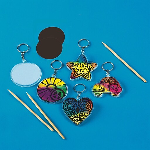 S&S Worldwide Scratch Artist Key Chains, Pack of 48 (PE1785) Staples