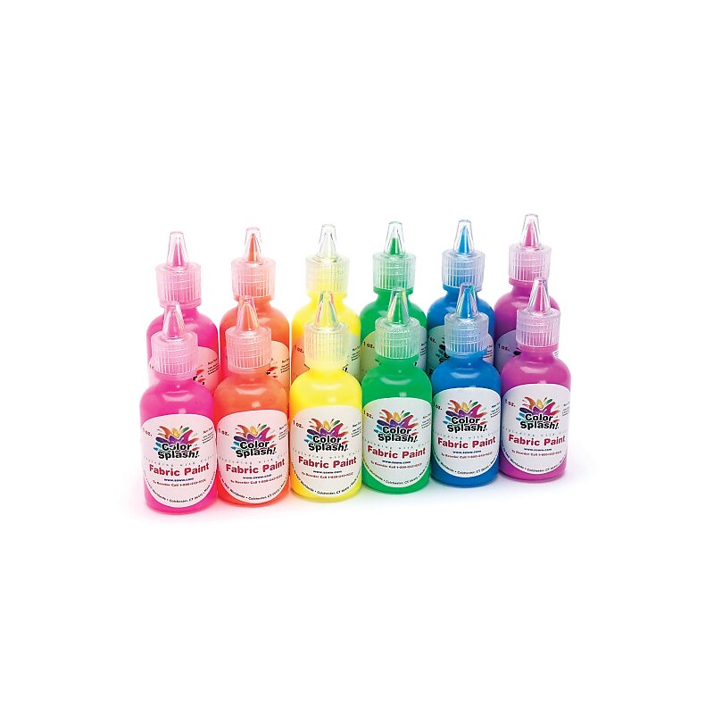 Wing Art Supplies Co Ltd, Cs Fluorescent Fabric  Paint 1 Oz St/12, (PT3303) image 1