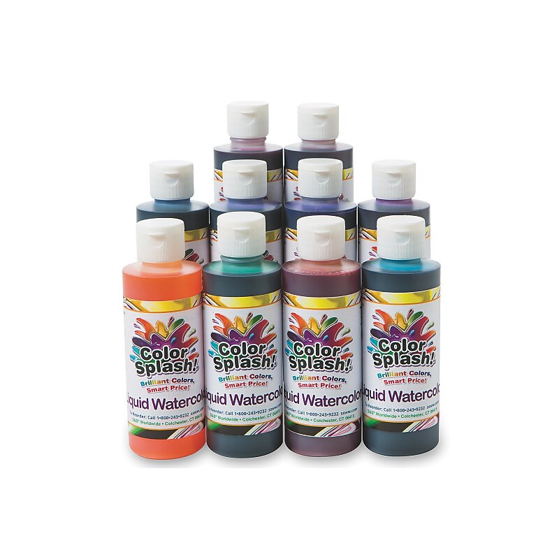 Wing Art Supplies Co Ltd, Color Splash Liquid Watercolr 8 Oz Set 10, (PT3483) image 1