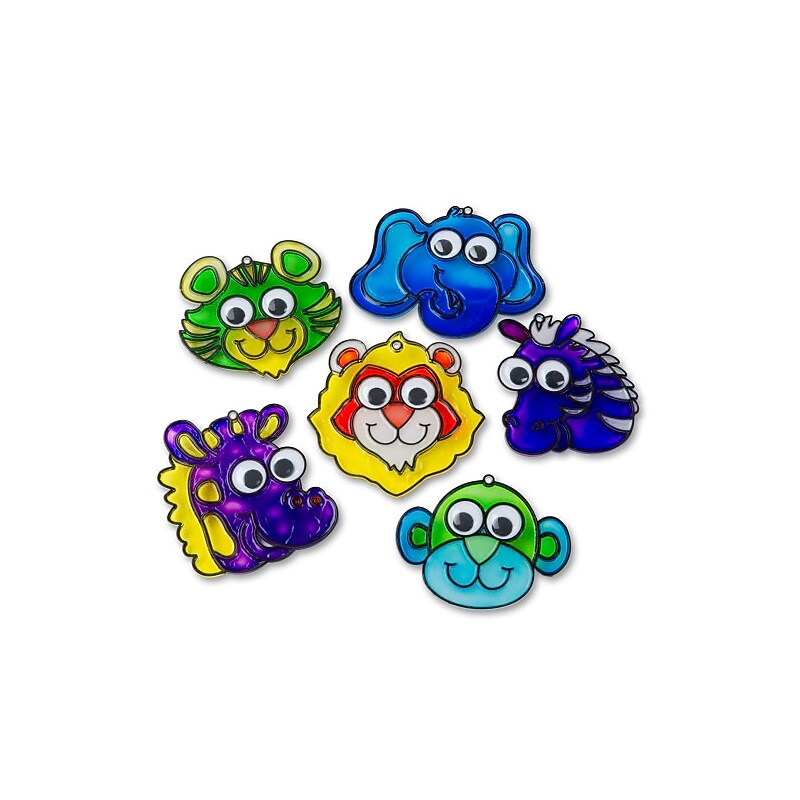 S&S Worldwide Suncatcher Zoo Animals W/Wiggly Eyes, 24/Pack (CF-13070) image 1