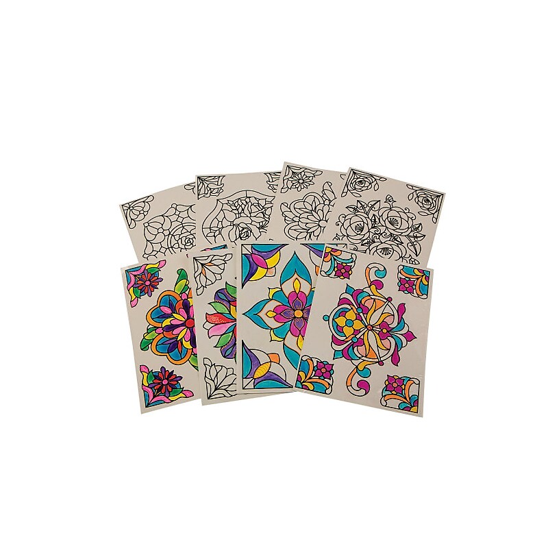 S&S Worldwide Color Your Own Stained Glass Window Clings (CF-13531) image 1