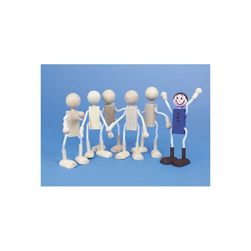 S&S Worldwide Wood Dolls Unfinshd, 6/Pack (CF-837) image 1