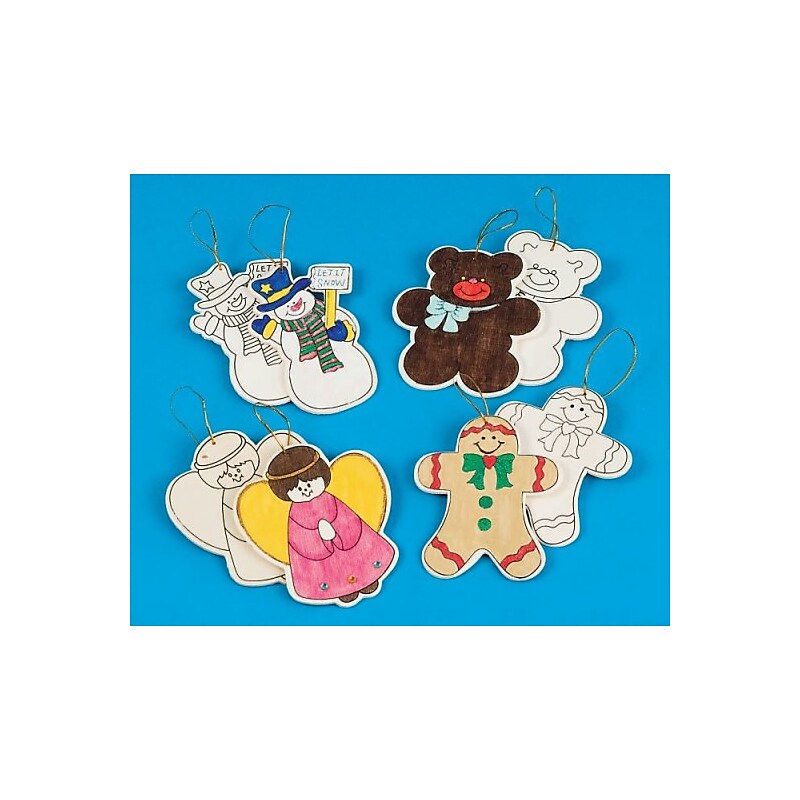 S&S Worldwide Wooden Christmas Ornaments, 48/Pack (CF-4410A) image 1