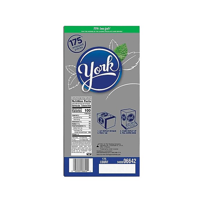 York Peppermint Patties Peppermint Dark Chocolate Candy Bar