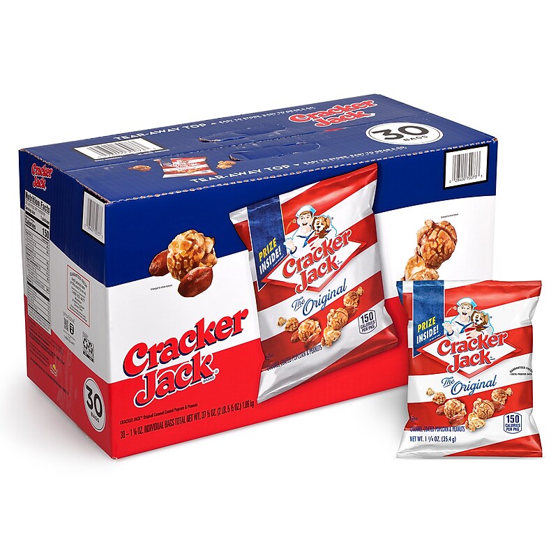 Cracker Jack Caramel Popcorn, 37.5 oz., 30/Box (209-00701) image 1