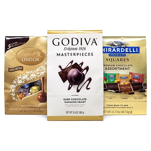 Godiva Miniatures Assorted Chocolate, 3/Pack (60000730) Staples