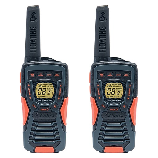 Cobra FLT Floating Waterproof 37Mile Range 2Way Radios, Multicolored, 2/Pack (ACXT1035R FLT