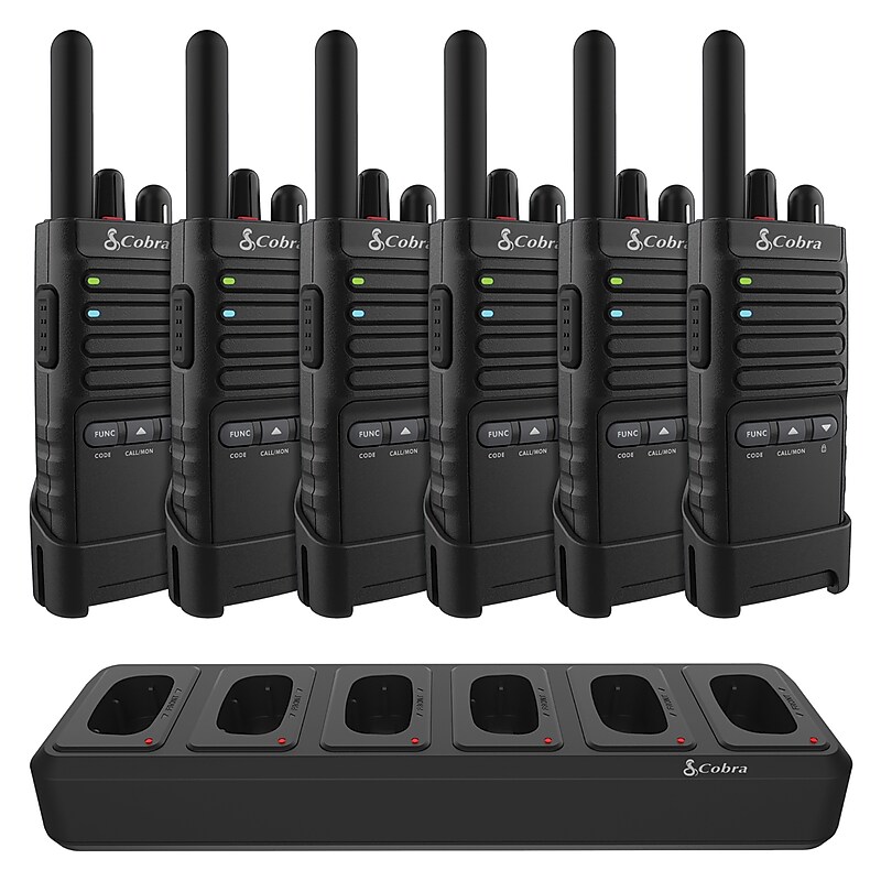 Cobra Pro Business 42-Mile Range 2-Way Radios, Black, 6/Pack (PX650-BCH6) image 1