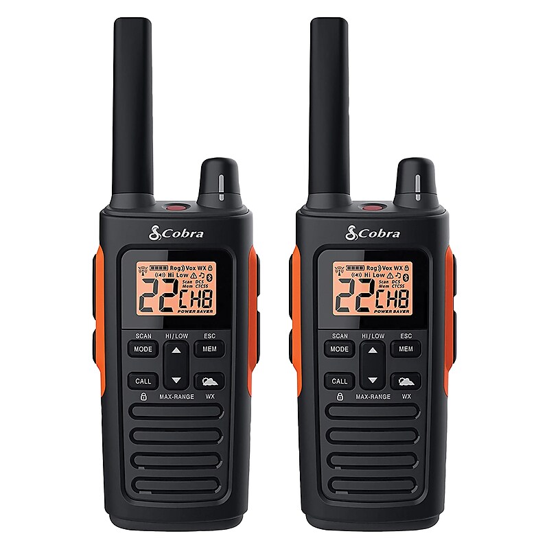 Cobra 38-Mile Range Waterproof 2-Way Radios, Black, 2-Pack (RX680) image 1