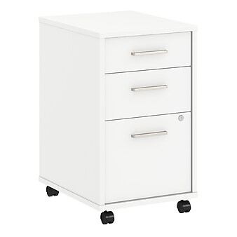 Office by kathy ireland® Method 3 Drawer Mobile File Cabinet - Assembled, White (KI70203SU)