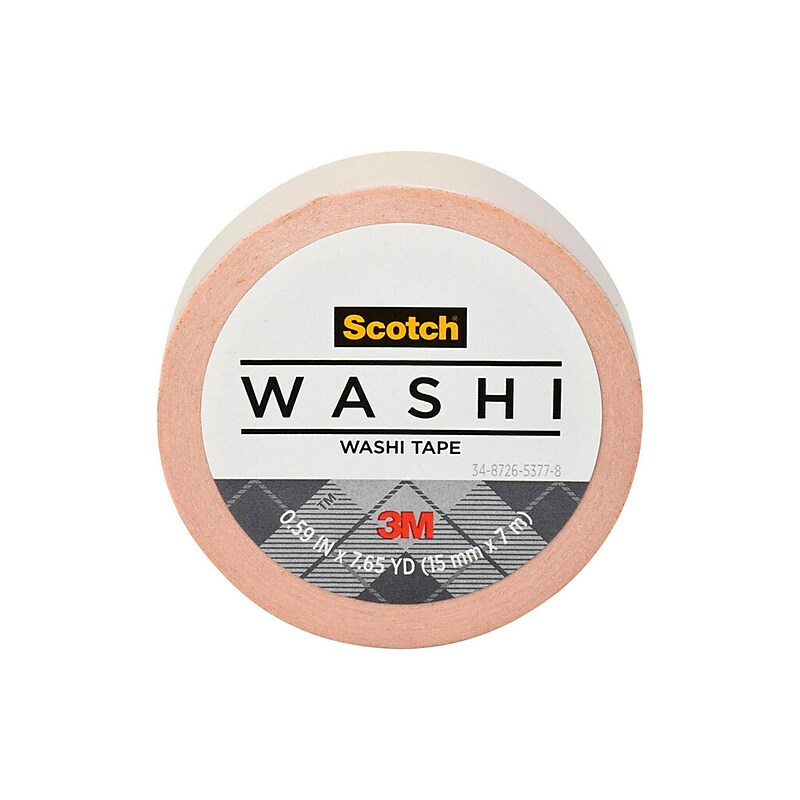 Scotch Washi Tape, 0.59" x 7.65 yds., Pink (C714-PNK2) image 1