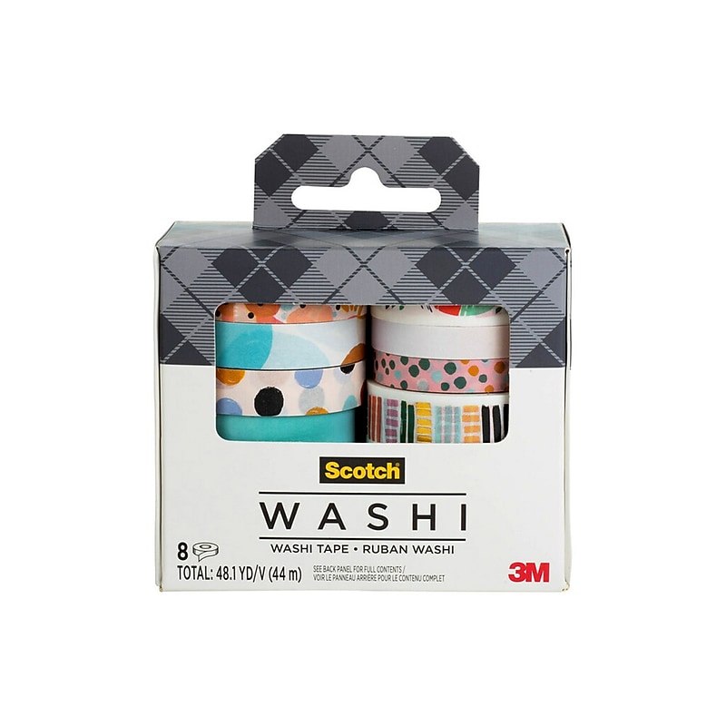Scotch Washi Tape, Abstract Modern Design, 8 Rolls/Pack (C1017-8-P19) image 1