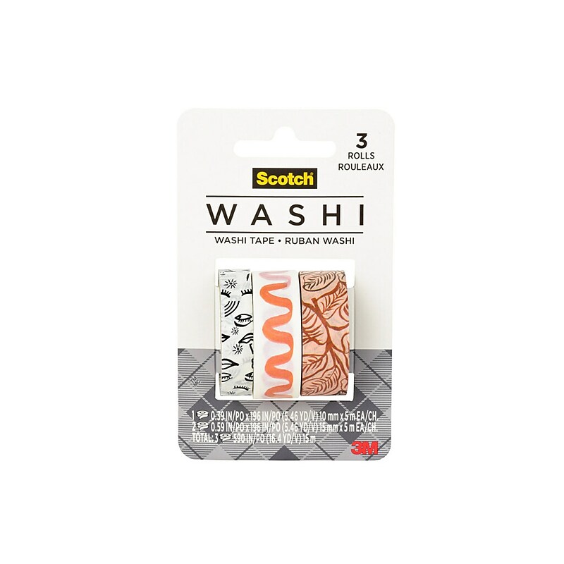 Scotch Washi Tape, Assorted Sizes, Assorted Designs (C1017-3-P38) image 1