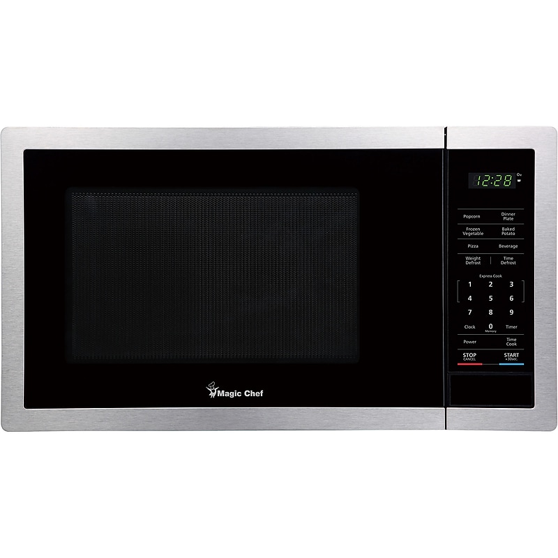 Magic Chef 0.9-Cu. Ft. 900W Countertop Digital Touch Microwave, Stainless Steel (MC99MST) image 1