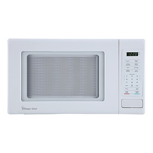Magic Chef 0.9Cu. Ft. 900W Digital Touch Countertop Microwave, White (MC99MW) Staples