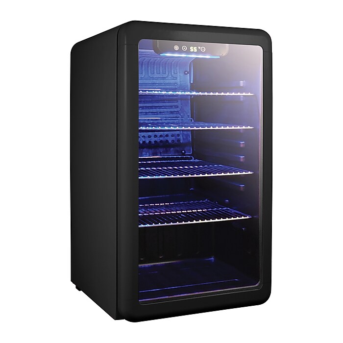 Magic Chef MCB34CHB Retro Beverage Cooler, Black Staples