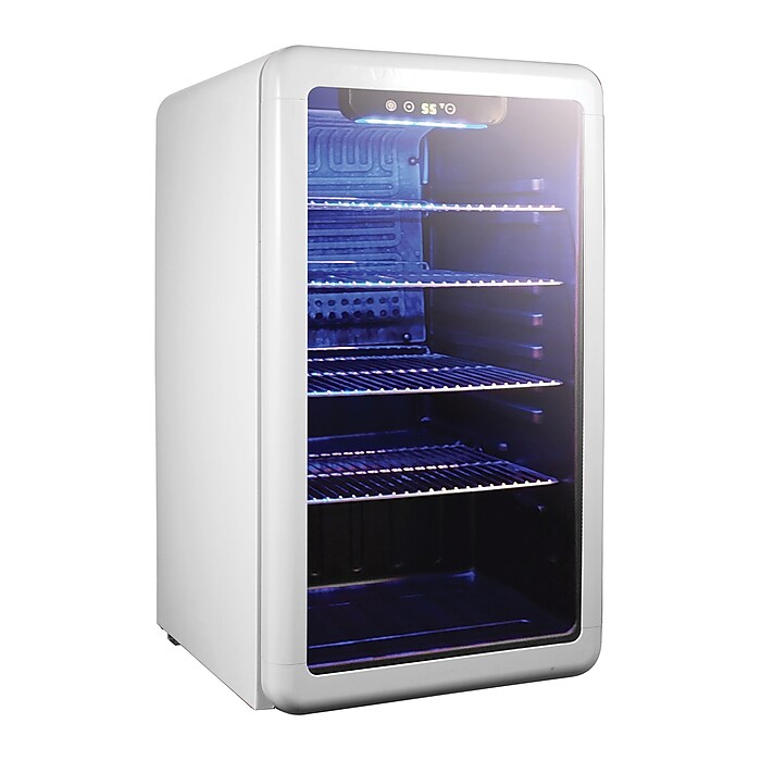 Magic Chef MCB34CHW Retro Beverage Cooler, White Staples