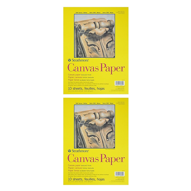 Strathmore 300 Series Canvas Pads 9 in. x 12 in. 10 sheets [Pack of 2](PK2-310-9) image 1