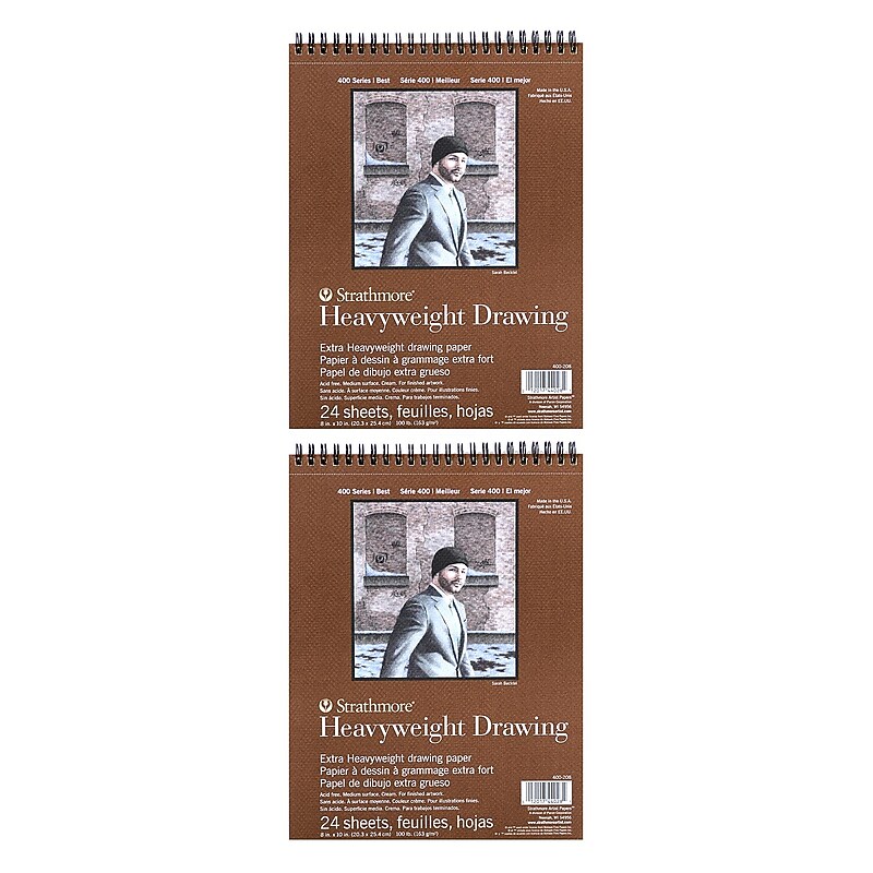 Strathmore Heavyweight Drawing Paper 8 in. x 10 in. pad of 24 sheets [Pack of 2](PK2-400-208-1) image 1