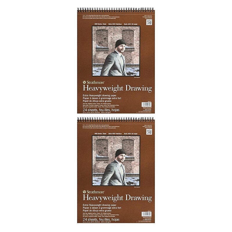 Strathmore Heavyweight Drawing Paper 11 in. x 14 in. pad of 24 sheets [Pack of 2](PK2-400-211-1) image 1