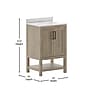 Flash Furniture Vega Bathroom Vanity with Sink and Storage, 24" Brown/White (FSVEGA24BR)~#|#~sp214833439_sc7