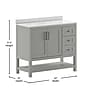Flash Furniture Vega Bathroom Vanity with Sink and Storage Drawers, 42" Gray/White (FSVEGA42GY)~#|#~sp214833582_sc7