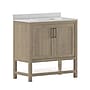 Flash Furniture Vega Bathroom Vanity with Sink and Storage, 36" Brown/White (FSVEGA36BR)~#|#~sp214833604_sc7