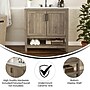 Flash Furniture Vega Bathroom Vanity with Sink and Storage, 36" Brown/White (FSVEGA36BR)~#|#~sp214833613_sc7