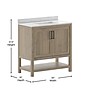 Flash Furniture Vega Bathroom Vanity with Sink and Storage, 36" Brown/White (FSVEGA36BR)~#|#~sp214833615_sc7