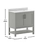 Flash Furniture Vega Bathroom Vanity with Sink and Storage, 36" Gray/White (FSVEGA36GY)~#|#~sp214833635_sc7