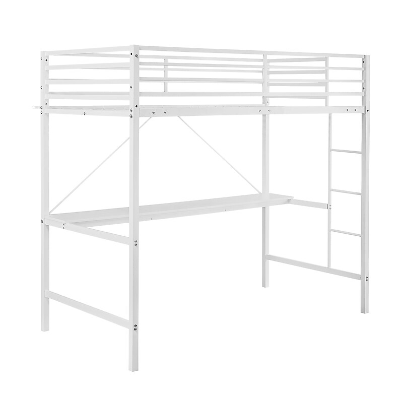 Flash Furniture Jake Loft Bed Frame with Desk, Twin (TLNYH0226TWHT) image 1
