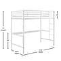 Flash Furniture Jake Loft Bed Frame with Desk, Twin (TLNYH0226TWHT)~#|#~sp214834976_sc7