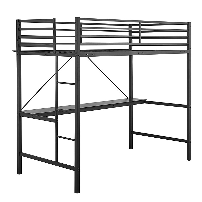 Flash Furniture Jake Loft Bed Frame with Desk, Twin (TLNYH0226TBLK) image 1