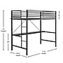 Flash Furniture Jake Loft Bed Frame with Desk, Twin (TLNYH0226TBLK)~#|#~sp214834991_sc7