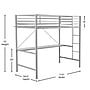Flash Furniture Jake Loft Bed Frame with Desk, Twin (TLNYH0226TGRY)~#|#~sp214835010_sc7