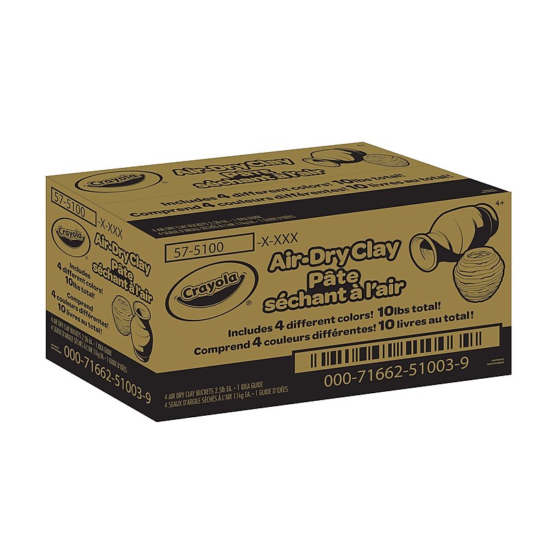 Crayola Air Dry Clay, Assorted Colors, 4/Set (BIN575100) image 1