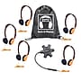 HamiltonBuhl Galaxy Econo-Line of Sack-O-Phones: 5 Orange Headphones, Starfish Jackbox, and Carry Bag (HECGJB5HA2ORG)~#|#~sp215022699_sc7