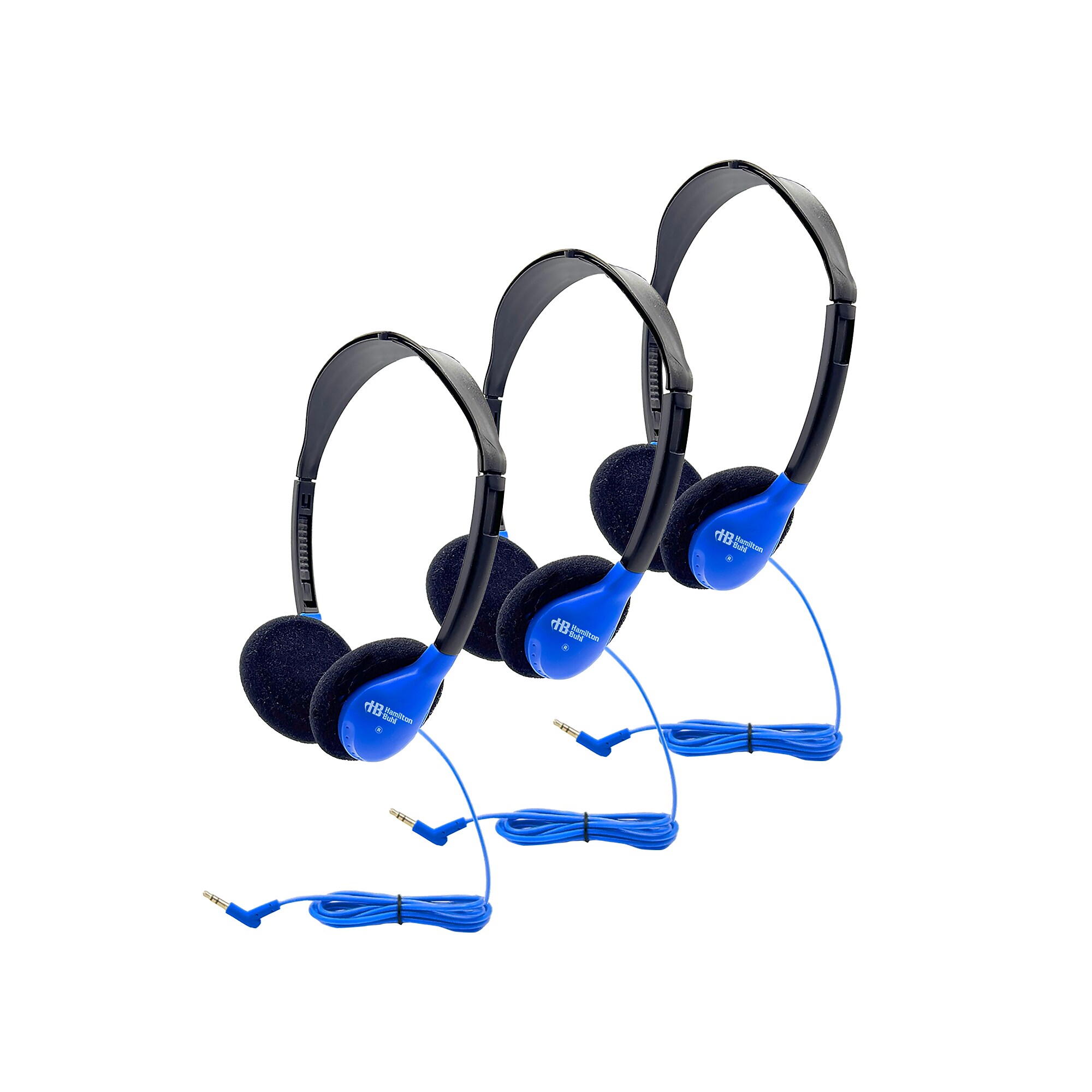 HamiltonBuhl Personal On-Ear Stereo Headphone, Blue, 3/Pack (HECHA2BLU-3) Sansujyuku sansujyuku.com