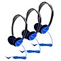HamiltonBuhl Personal On-Ear Stereo Headphone, Blue, 3/Pack (HECHA2BLU-3)~#|#~sp215022709_sc7