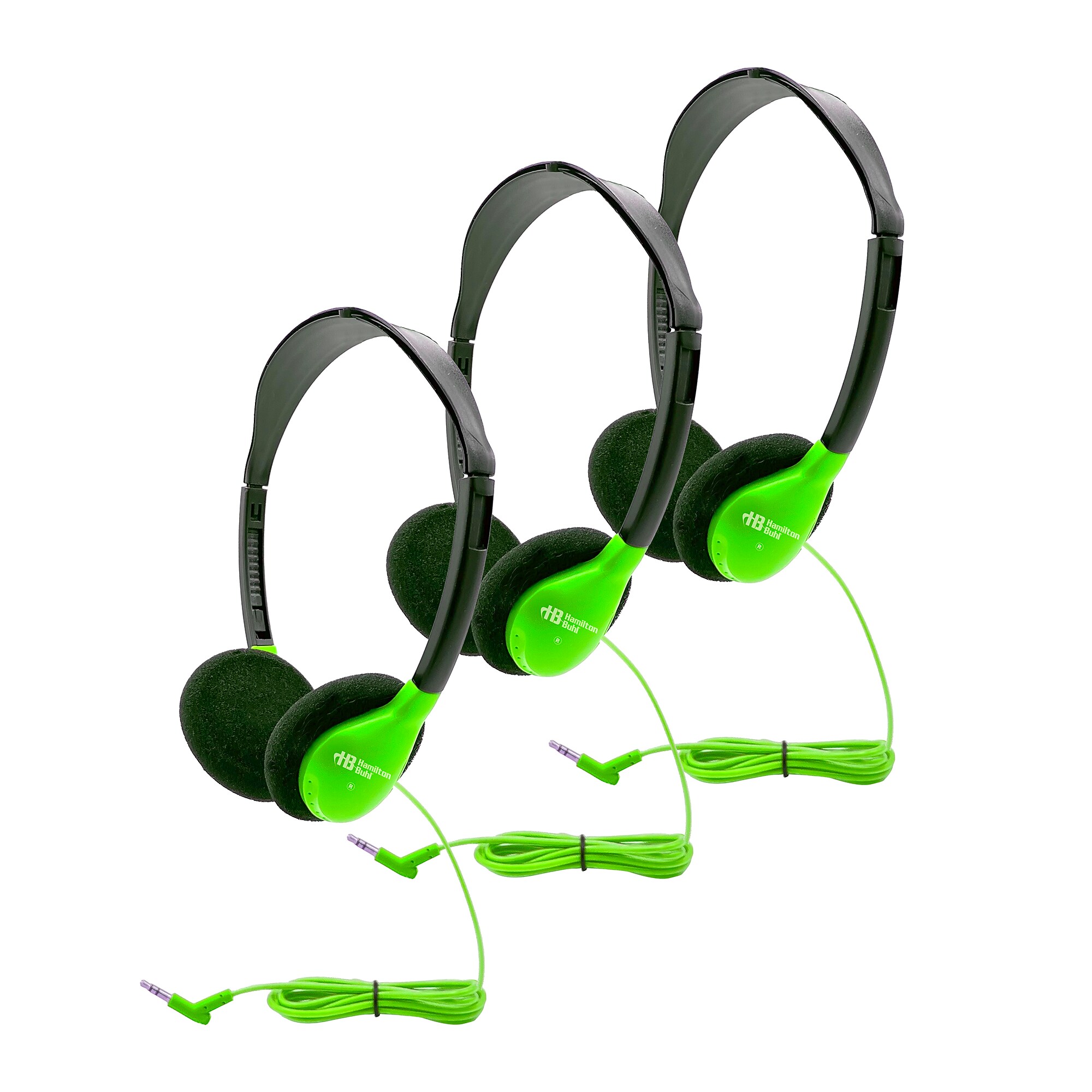 HamiltonBuhl Personal On-Ear Stereo Headphone, Green, 3/Pack (HECHA2GRN-3) Sansujyuku sansujyuku.com