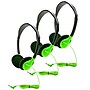 HamiltonBuhl Personal On-Ear Stereo Headphone, Green, 3/Pack (HECHA2GRN-3)~#|#~sp215022712_sc7