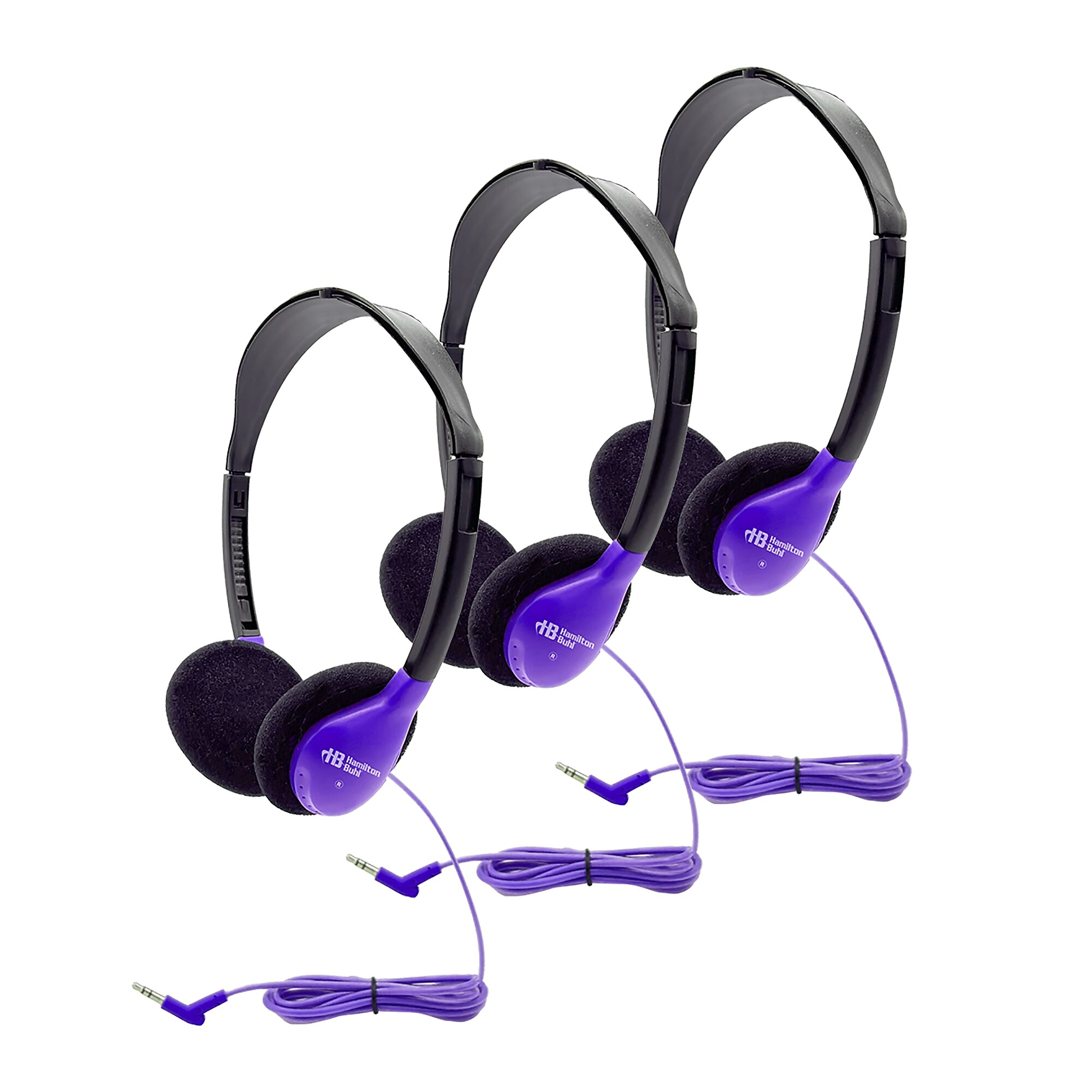 HamiltonBuhl Personal On-Ear Stereo Headphone, Purple, 3/Pack (HECHA2PPL-3) Sansujyuku sansujyuku.com
