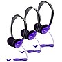 HamiltonBuhl Personal On-Ear Stereo Headphone, Purple, 3/Pack (HECHA2PPL-3)~#|#~sp215022716_sc7