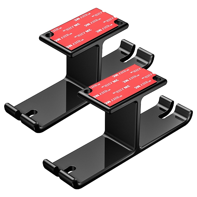 HamiltonBuhl Hook-It! Dual Headphone/Headset Hanger with 3M Adhesive and Screws, 2/Pack (HECHPHOOK-2) image 1