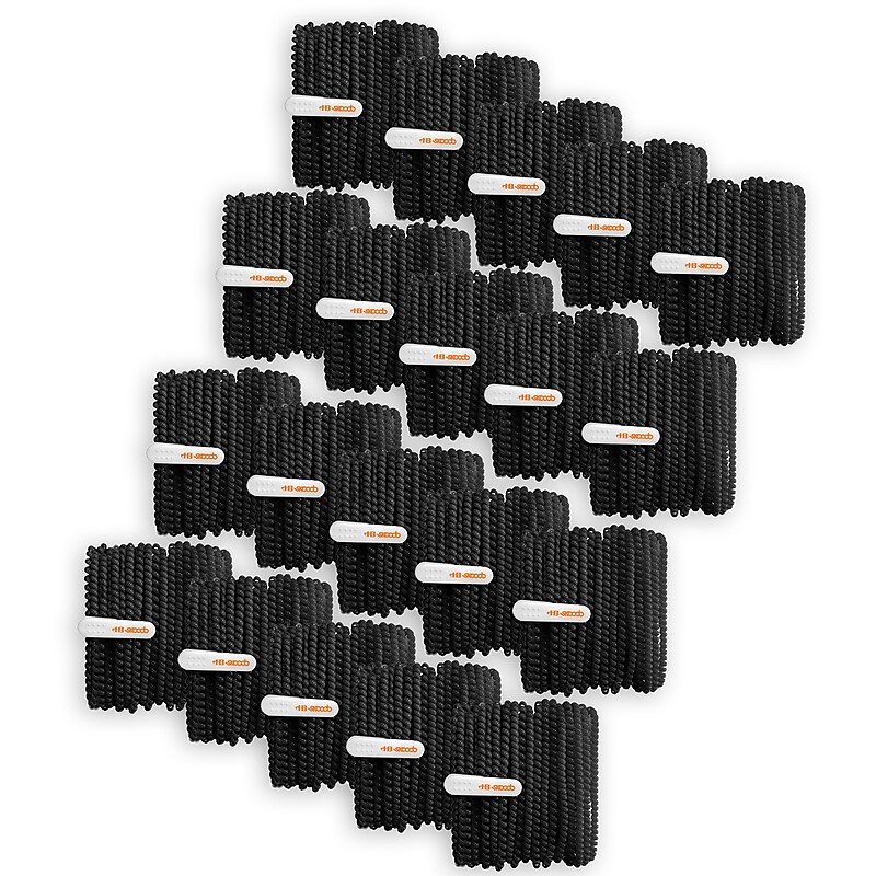 HamiltonBuhl Skooob Tangle Free Earbud Covers, Jet Black, 20/Pack (HECSKBBLK-20) image 1