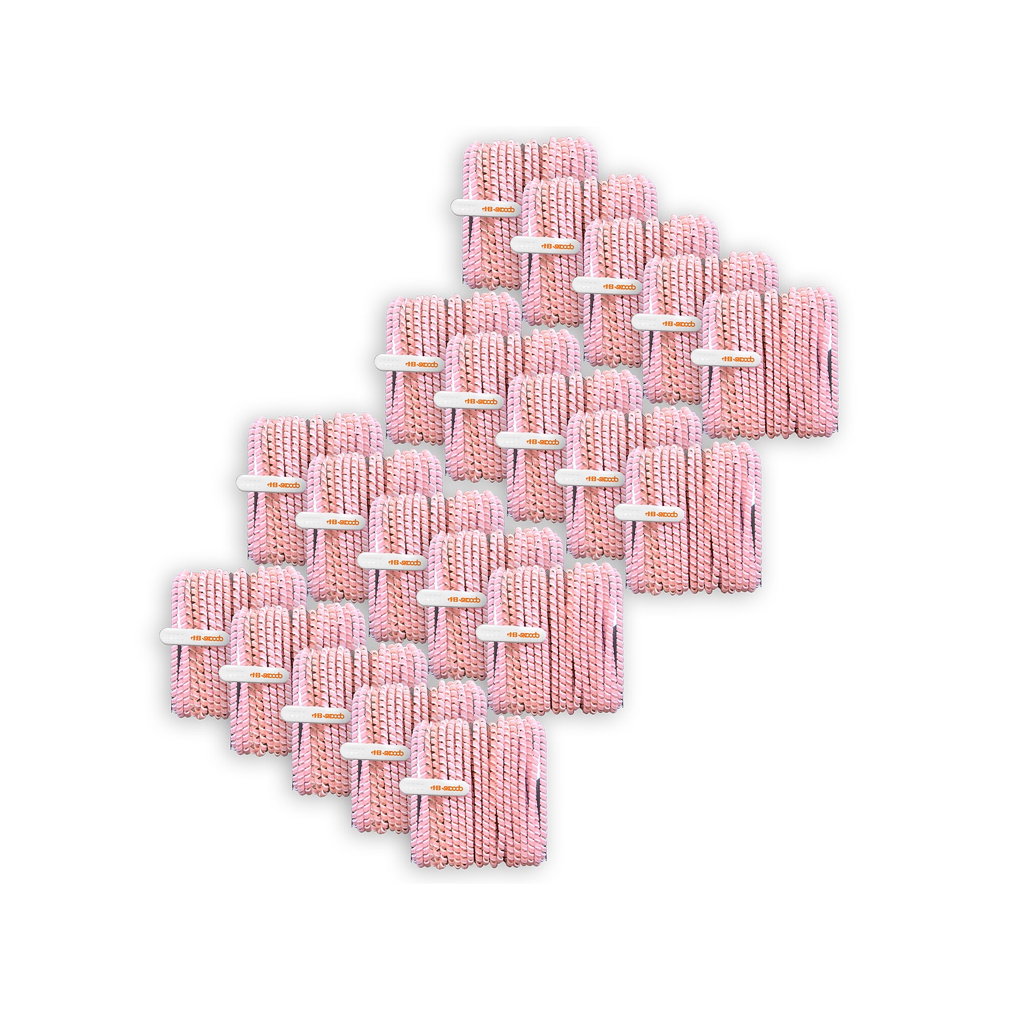 HamiltonBuhl Skooob Tangle Free Earbud Covers, Light Pink/White, 20/Pack (HECSKBPNKW-20) Sansujyuku sansujyuku.com